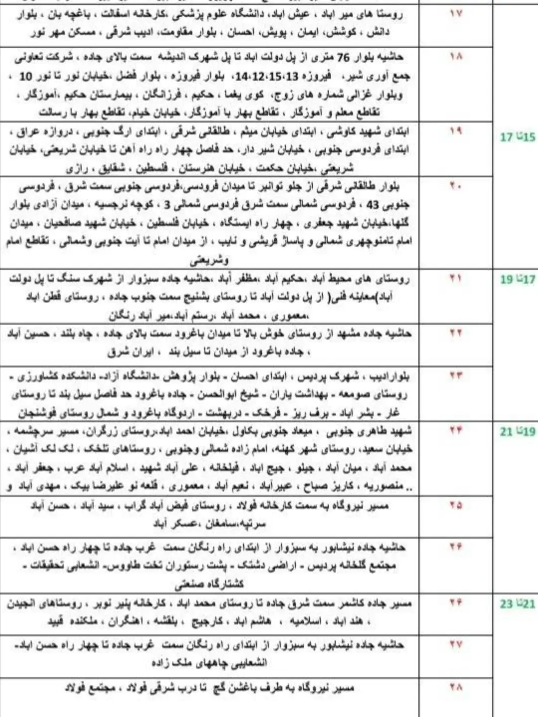 ورق بزنیدبرای دیدن جدول قطعی برق نیشابور یکشنبه ۲۱ تیرماه تصویر بالا را ورق بزنید.اطلاعیه شرکت (1)