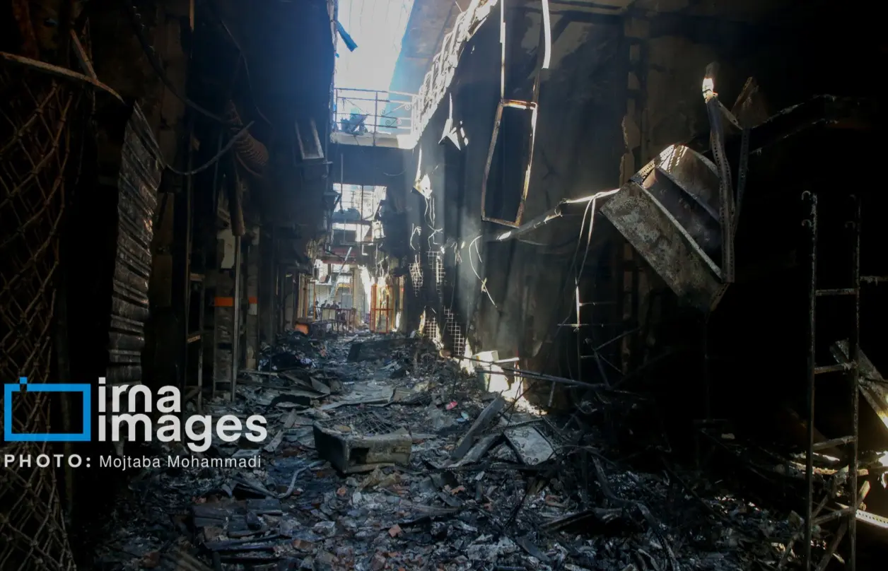 آتش سوزی بازار رشت دی ماه ۱۴۰۴