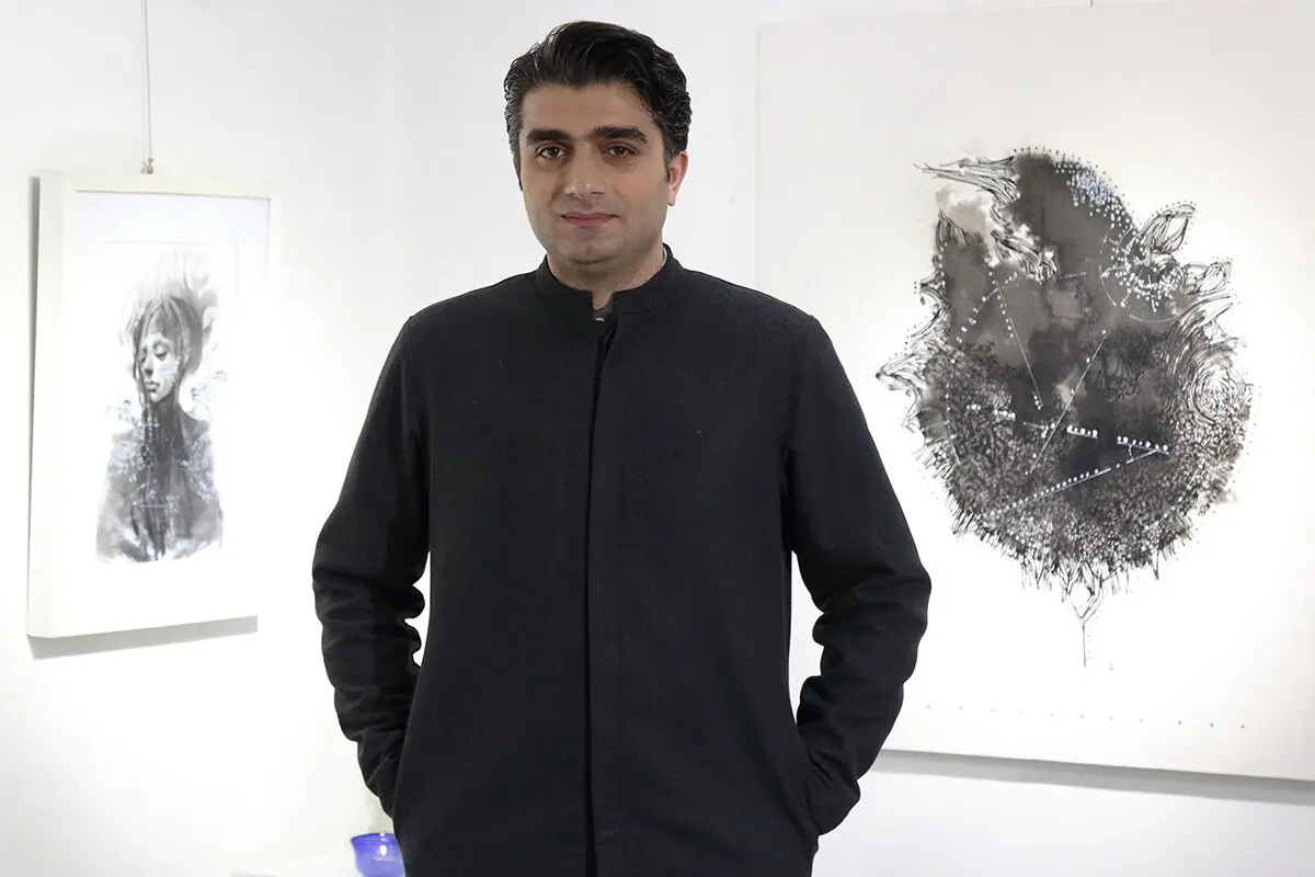 نمایشگاه نقاشی خط طراحی محسن کرمی گالری مژده