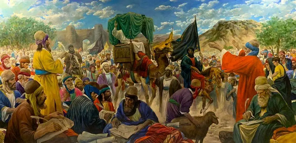 Painter Hassan Ruholamin unveils new artwork on Hadith of Golden Chain 