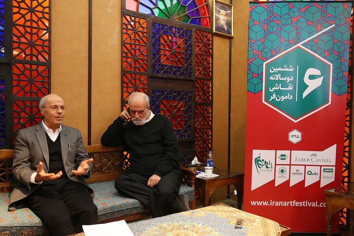 نشست خبری ششمین دوسالانه نقاشی دامون فر- آیدین آغداشلو