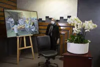اهدای اثر هنری به پروفسور مینو محرز توسط گالری ایوان /استقبال از فراخوان درد مشترک