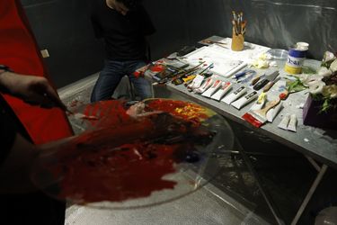 Live Painting Performance at Saless Gallery in Tehran with Vesta Color Support