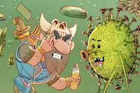 Cartoonist Jamal Rahmati uses Shahnameh characters to make animations on coronavirus