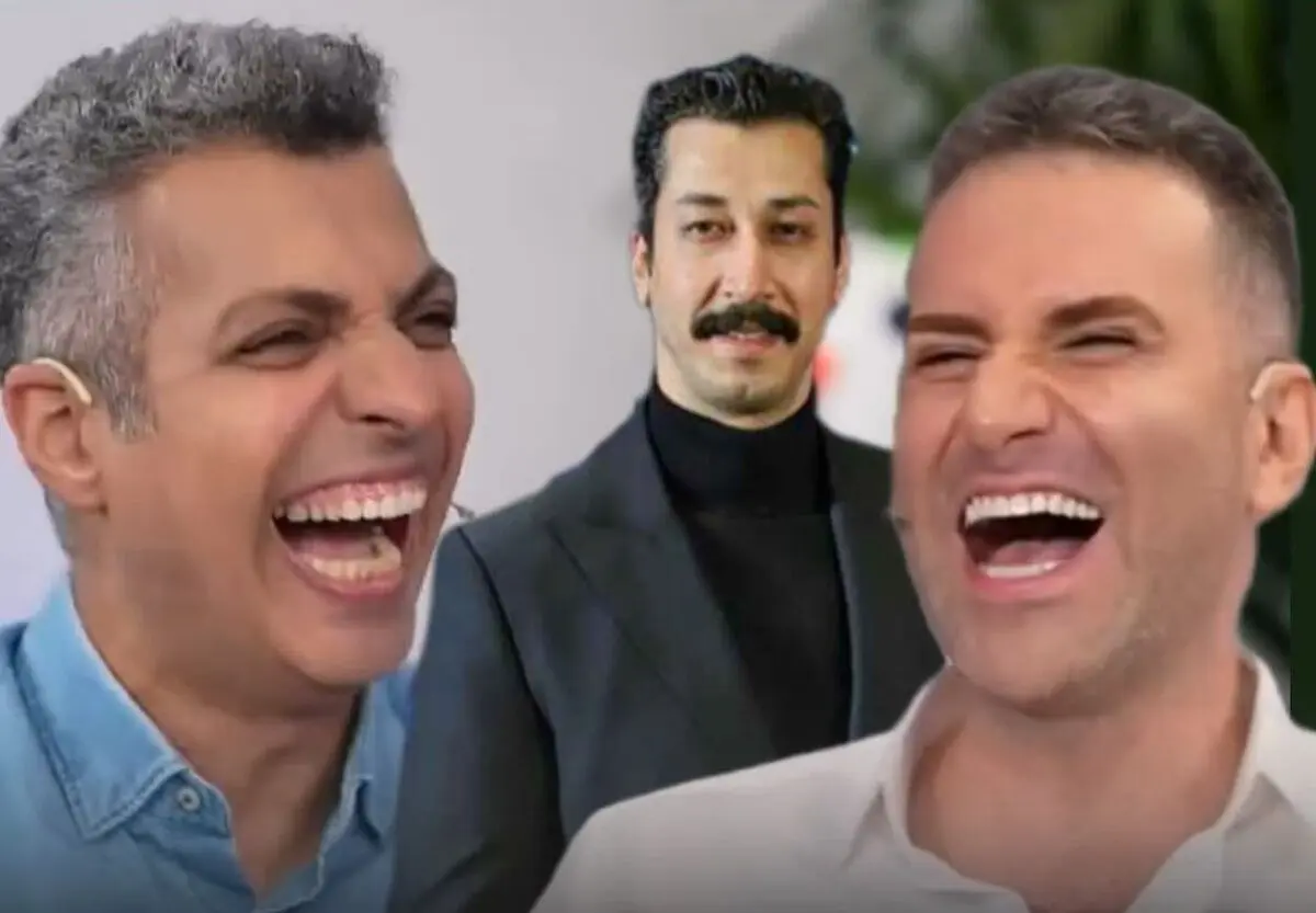 شوخی جنجالی عادل فردوسی پور با قد بهرام افشاری/ فیلم