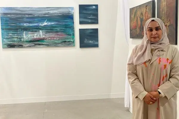 Aisha Alabbar with Nujoom Alghanem in Art Abu Dhabi Art| Photos