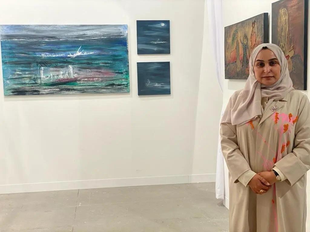 Aisha Alabbar with Nujoom Alghanem in Art Abu Dhabi Art| Photos