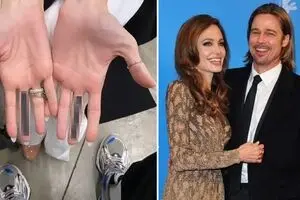آنجلینا جولی روی بدنش نوشت لعنت بهت برد پیت؟!/ عکس