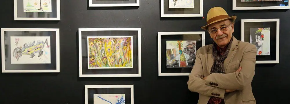 Actor Reza Babak’s Paintings at Sakoo Art School