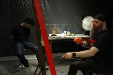 Live Painting Performance at Saless Gallery in Tehran with Vesta Color Support