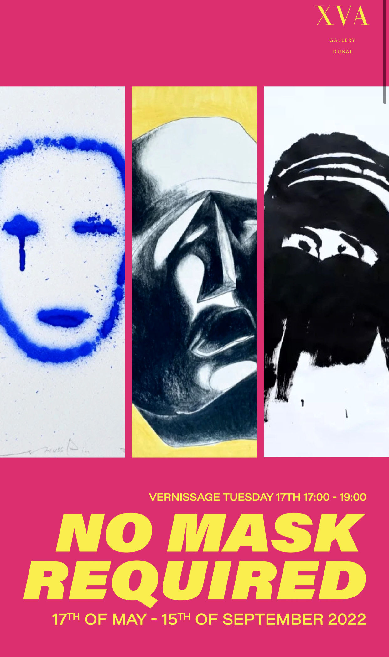 ‘NO MASK REQUIRED’ a group exhibition is being held at XVA gallery in Dubai 