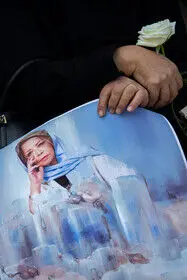 مراسم تشییع پیکر مرحومه «ایران درّودی» نقاش سرشناسِ ایرانی
