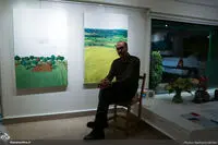 Arman Yaghoubpour paintings in view in Golestan Gallery