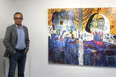 می‌خواهم آثاری را خلق کنم که به همه جای دنیا قابل تعمیم باشد/ رضا بیگناه از نمایشگاه 