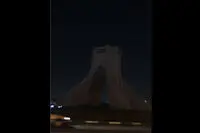 Tehran Azadi Tower goes dark at Earth Hour