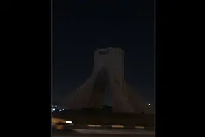 Tehran Azadi Tower goes dark at Earth Hour
