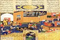 ساتبیز یک برگ شاهنامه طهماسبی را از ۵ میلیون دلار چکش می زند / ۱۱۸ برگ شاهنامه طهماسبی در موزه هنرهای معاصر تهران است
