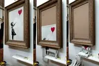 ویدئو: ۱۸ میلیون پوند برای نقاشی رشته رشته شده بنکسی 