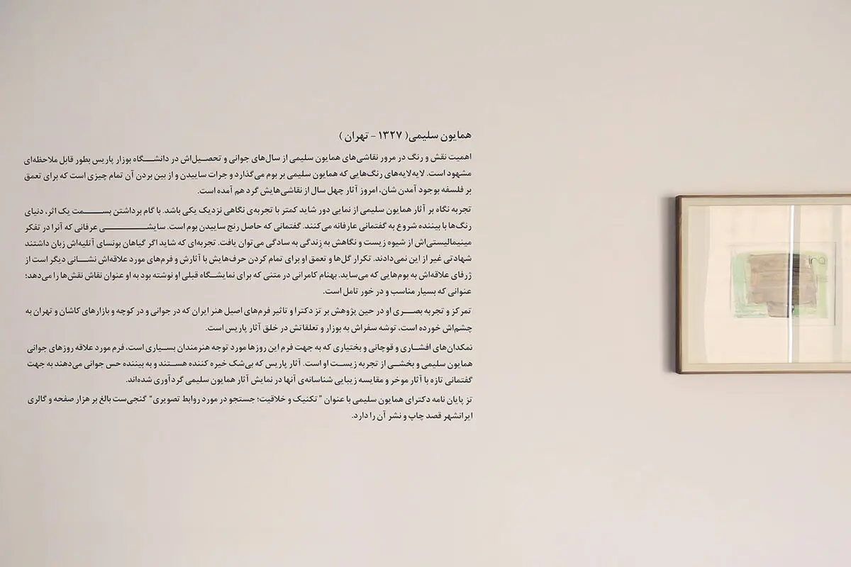 نمایشگاه آثار همایون سلیمی در گالری ایرانشهر