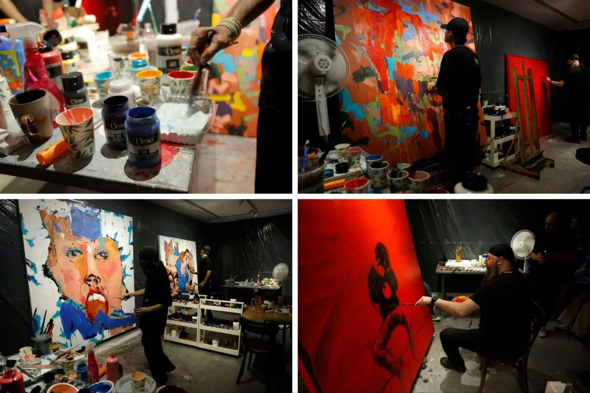 Photos: Live Painting Performance at Saless Gallery in Tehran with Vesta Color Support