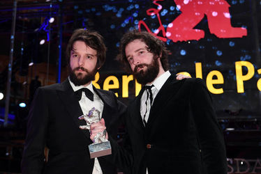 Directors+Damiano+Dâ€™Innocenzo+and+Fabio+Dâ€™Innocenzo+winner+of+the+Silver+Bear+for+Best+Screenplay+for+the+film+Bad+Tales+are+seen+after+the+closing+ceremony+of+