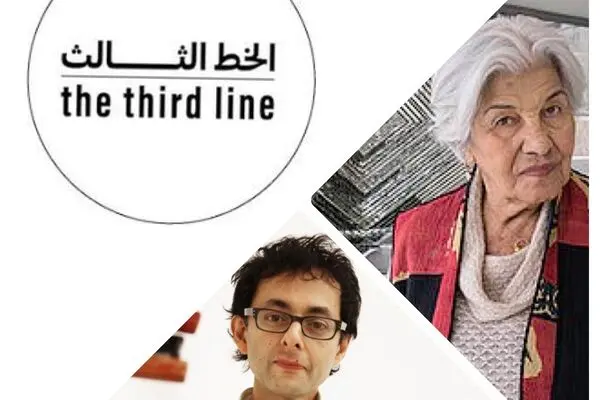 Monir Farmanfarmaian, Farhad Moshiri,Farah Al Qasimi with another iranian artists in The Third Line art gallery in dubai 