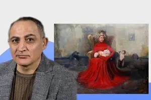 “Dame in Red” by Azim Morakabatchi at Mojdeh Art Gallery 