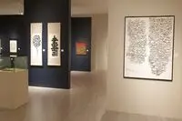 اسرافیل شیرچی ، امید ربانی ، محمد نباتی و وحید جزایری در موزه اتحاد دبی در اولین بینال خوشنویسی دبی Dubai Calligraphy Biennale