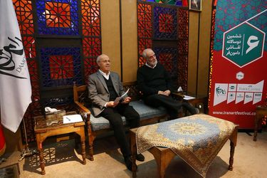 نشست خبری ششمین دوسالانه نقاشی دامون فر- آیدین آغداشلو