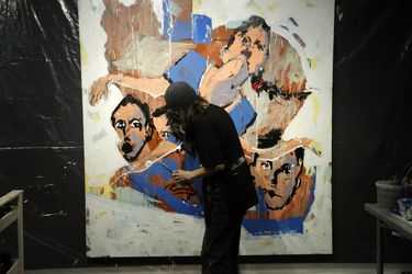 Live Painting Performance at Saless Gallery in Tehran with Vesta Color Support