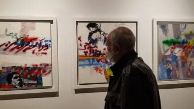 دیدار آیدین آغداشلو از نمایشگاه مهدی سحابی در موزه هنرهای معاصر تهران