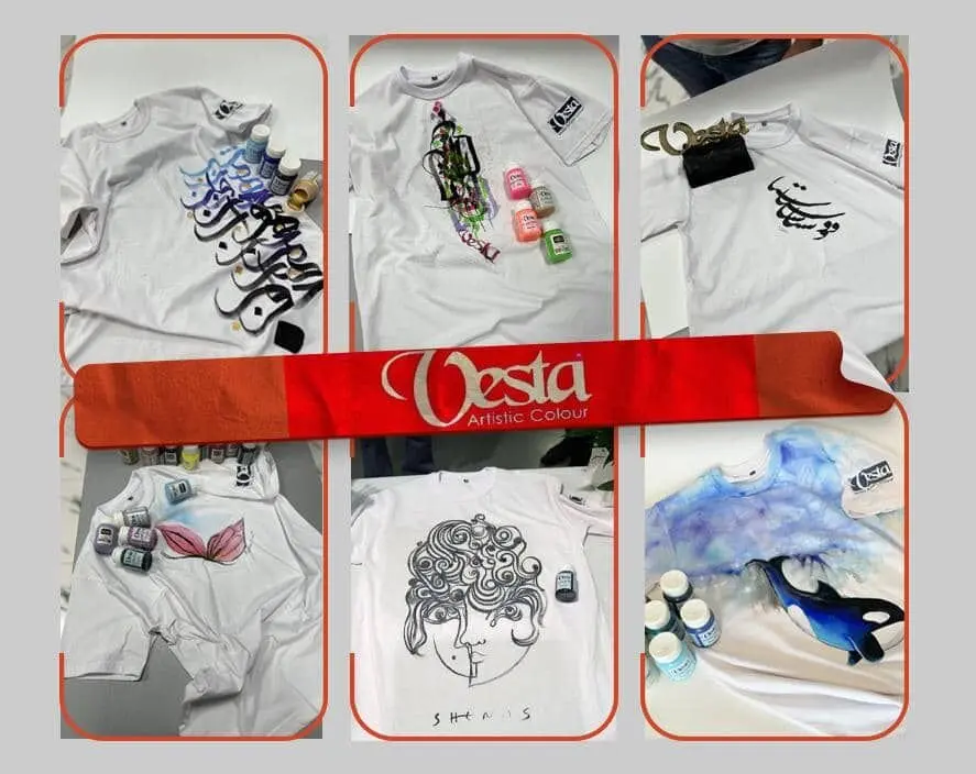 6 Painting on T-shirts in the Vesta Fabric Color Workshop at the Iranian ArtistsForum in Tehran
