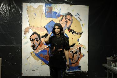 Live Painting Performance at Saless Gallery in Tehran with Vesta Color Support