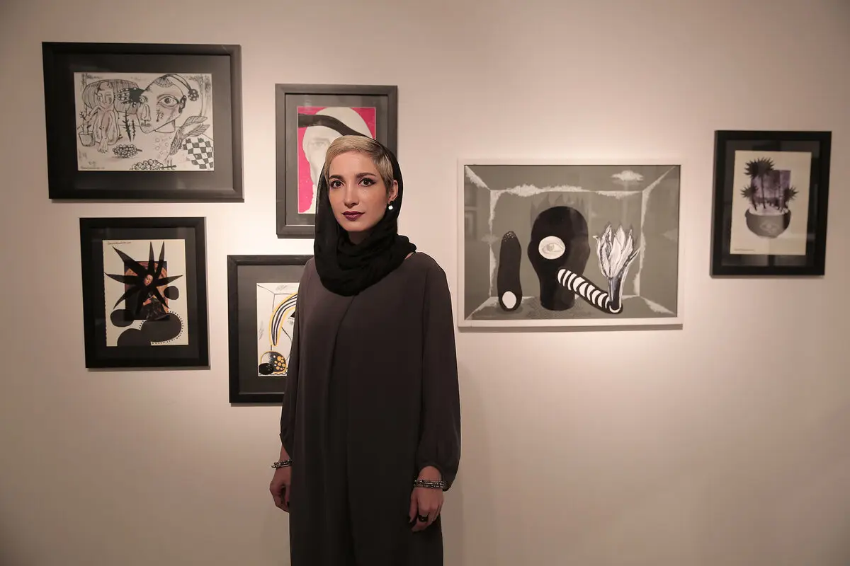 Samira Eskandarfar Painting on Display at Azad Art Gallery
