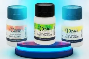 ژل وارنیش و مدیوم براق وستا ویژه رنگ های اکریلیک