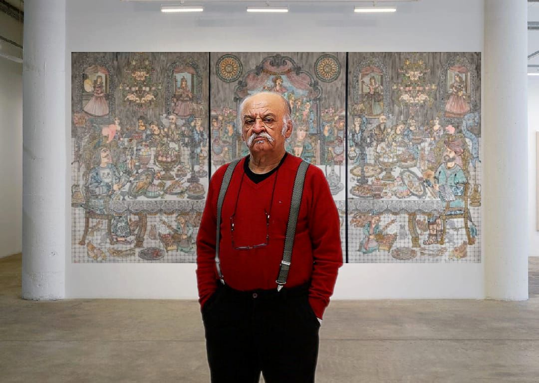 علی اکبر صادقی و شام شاهانه در کلکسیون رها گالری/ زادروز ۸۸ ساگی استاد