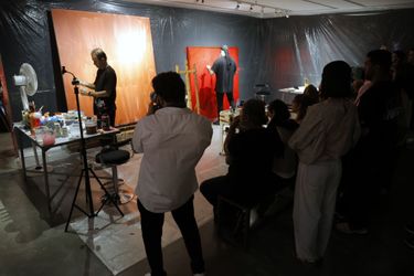 Live Painting Performance at Saless Gallery in Tehran with Vesta Color Support