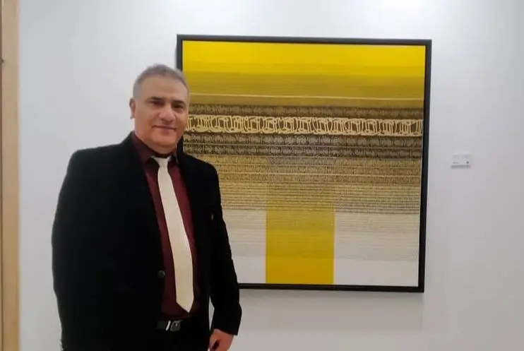 Kiarash Yaghoubi and the Work Selected at the Fujairah Calligraphy Prize