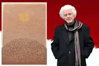 Gholamhossein Nami and a 23 year old abstract calligraphy work in the Raha Gallery Collection