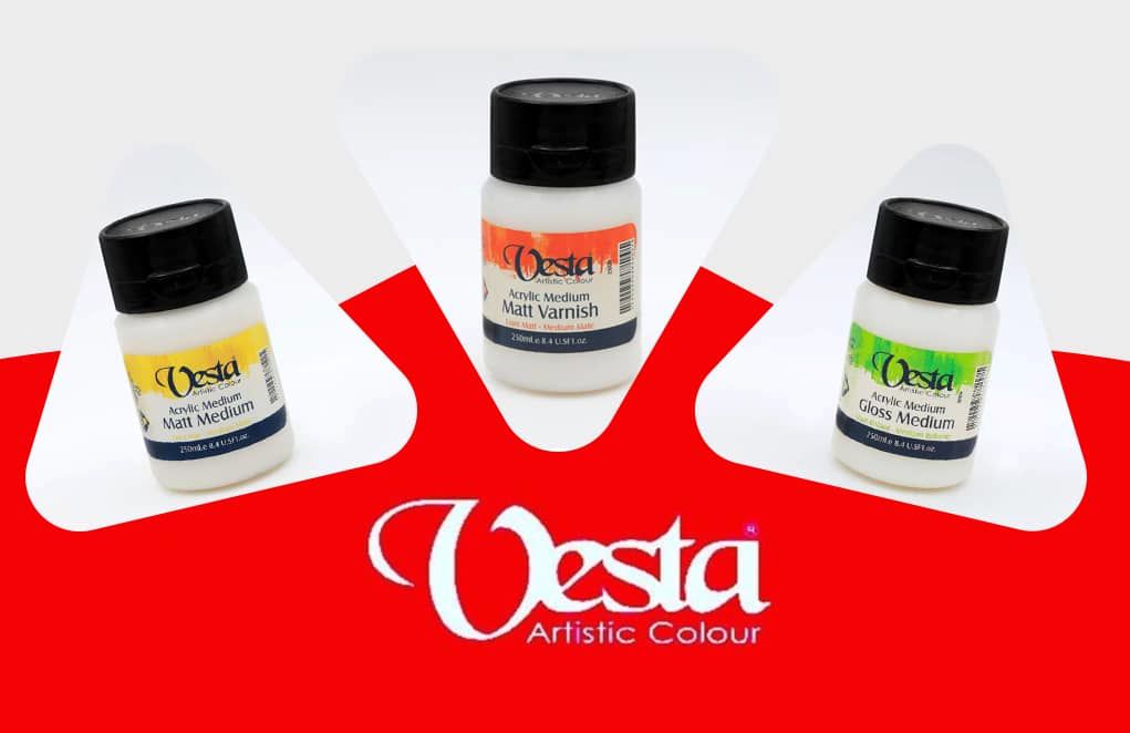 Vesta varnish and glossy medium for acrylic color