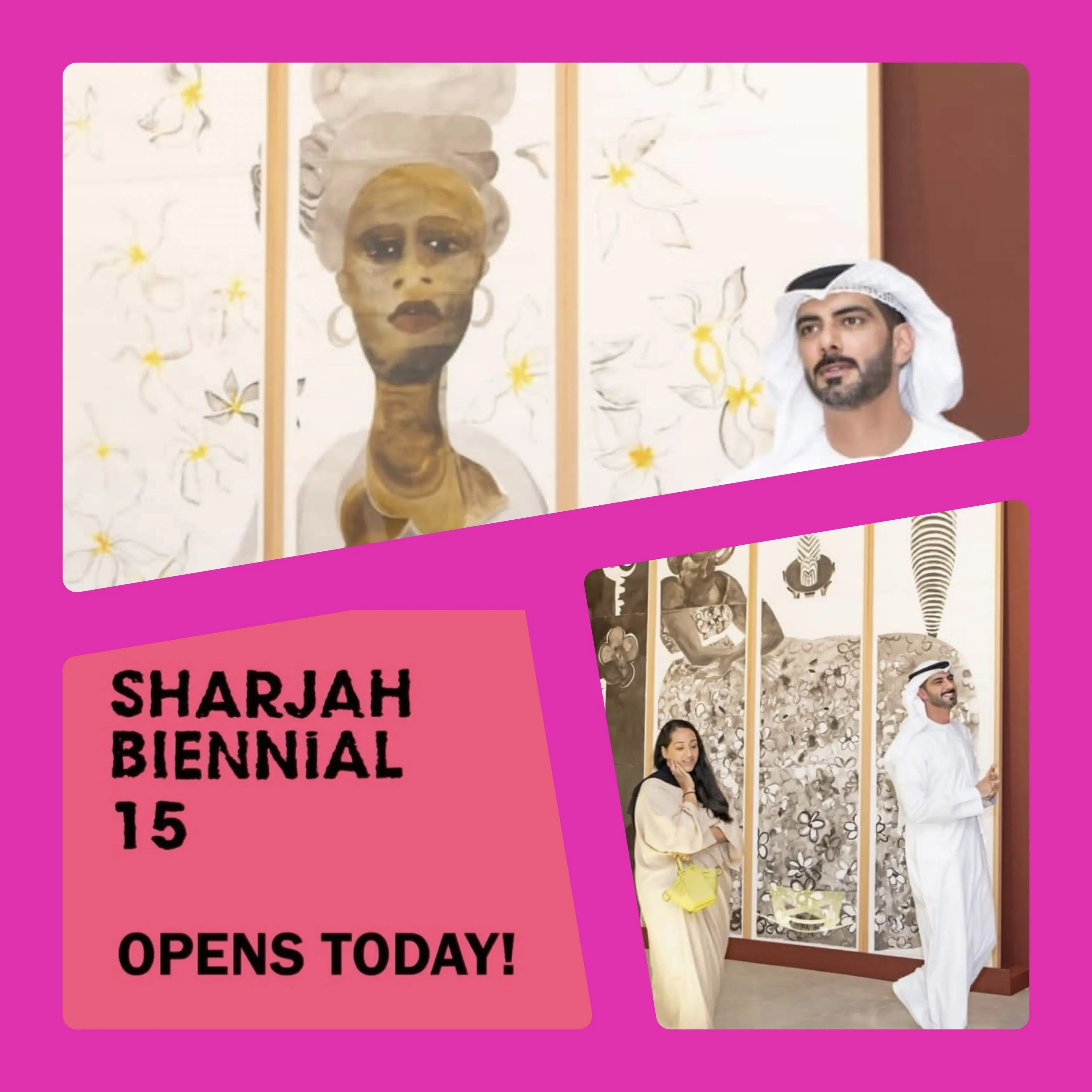Sheikh Salem Al Qasimi visited Sharjah Biennial 15
