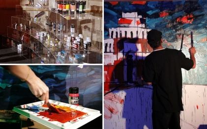ویدئو: سه اجرای زنده نقاشی با رنگ‌های وستا در هفته دیزاین تهران