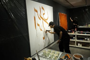 Live Painting Performance at Saless Gallery in Tehran with Vesta Color Support