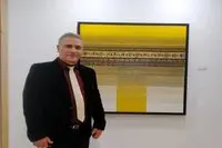 کیارش یعقوبی و اثری که در جایزه خوشنویسی فجیره برگزیده شد