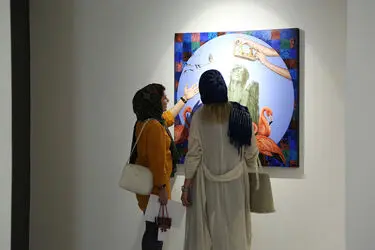 افتتاحیه نمایشگاه دو نفره آثار نقاشی حمید زارع و الناز صباغ‌پور در گالری ژاله