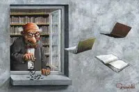 واکنش آقای نویسنده درباره پیدا کردن کتابش در سطل  زباله 