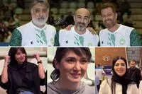 بازیگران زن و مرد در فوتسال ایران و تاجیکستان/ مردها پا به توپ شدند زنان تشویق کردند‌ +ویدئو
