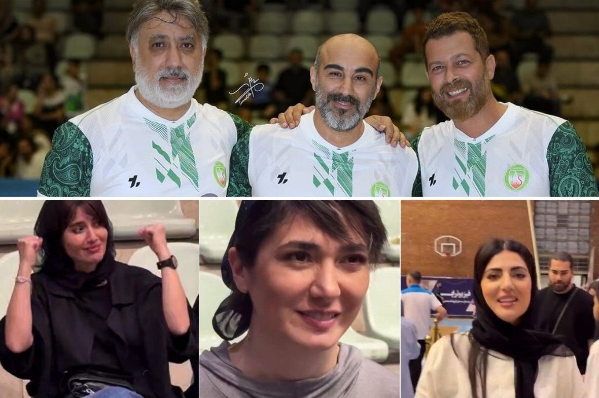 بازیگران زن و مرد در فوتسال ایران و تاجیکستان/ مردها پا به توپ شدند زنان تشویق کردند‌ +ویدئو