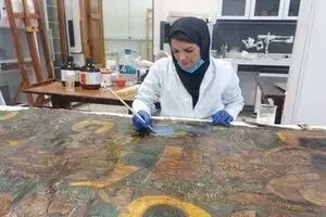 211-year-old Qajar-era painting being restored 
