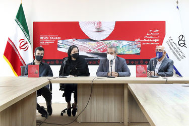 مهدی سحابی در موزه هنرهای معاصر تهران و نشست خبری مژده طباطبایی، احسان آقایی، سهراب احمدی